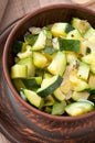 Steamed zucchini with spices