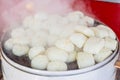 Steamer with Chinese baozi and mantou Royalty Free Stock Photo