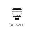 Steamer flat icon or logo for web design.