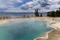 Steaming aqua hot spring, Yellowstone.