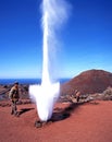 Steaming bore hole, Lanzarote.