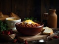 A steaming bowl of chili topped with shredded cheddar cheese Royalty Free Stock Photo
