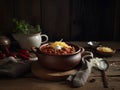 A steaming bowl of chili topped with shredded cheddar cheese Royalty Free Stock Photo