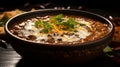 Steaming bowl of fragrant dal makhani with cream