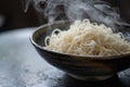 Steaming bowl of noodles Royalty Free Stock Photo