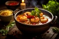 Steaming Bowl of Tom Yum Soup in Authentic Thai Kitchen