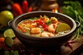 Steaming Bowl of Tom Yum Soup in Authentic Thai Kitchen