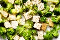 Vegan food : steamed broccoli and tofu dish