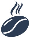 Steaming Coffee Bean Silhouette: Hot Beverage Icon Illustration Royalty Free Stock Photo