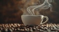 The steaming coffee cup.AI generated image Royalty Free Stock Photo