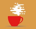 Steaming coffee cup design