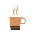 steaming coffee cup icon in minimalist style on white background Royalty Free Stock Photo