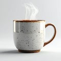Steaming Coffee Mug on White Background Studio Shot with Soft Shadows Royalty Free Stock Photo