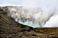 Steaming crater of the Mount Aso, Japan Royalty Free Stock Photo