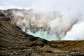 Steaming crater of the Mount Aso, Japan