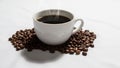 The coffee beans are medium-brown, with a glossy texture, indicating freshness Royalty Free Stock Photo