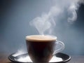 Cup of coffee with heart shape smoke Royalty Free Stock Photo