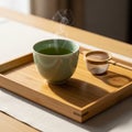 A steaming cup of green tea Royalty Free Stock Photo