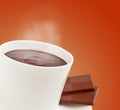 Steaming cup of hot chocolate Royalty Free Stock Photo
