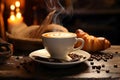 A steaming cup of rich and aromatic coffee. Ai Generated.NO.04