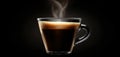 The steaming cup of rich black coffee against a dark backdrop AI generated image Royalty Free Stock Photo