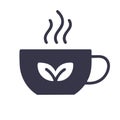 Steaming Cup of Tea with Leaf Design Minimalist Vector Illustration Royalty Free Stock Photo