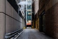 Narrow back alley in Chicago concrete jungles Royalty Free Stock Photo