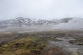 Steamy mountain in Iceland