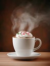 Warm Winter Cocoa Delight Steaming hot chocolate creamy whipped topping festive sprinkles cozy comfort winter warmth