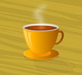 Steaming Hot Coffee in a Yellow Cup Royalty Free Stock Photo