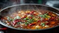 Steaming Hot Spicy Chili Pot Dish Royalty Free Stock Photo