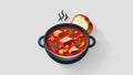 Steaming Hot Stew Bowl with Bread (Version 2 Royalty Free Stock Photo
