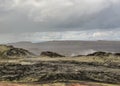 Steaming lava fields of Krafla volcanic system, located north of Lake Myvatn in North Iceland, Europe Royalty Free Stock Photo