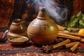 steaming mate tea in traditional gourd, bombilla aside Royalty Free Stock Photo