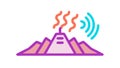 Steaming Mountain Peak, Volcanic Activity Icon, vector design Generative AI Royalty Free Stock Photo