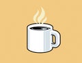 Steaming mug of coffee