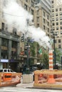 Steaming pipe in Midtown Manhattan Royalty Free Stock Photo