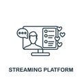 Steaming Platform icon. Line simple Streaming icon for templates, web design and infographics Royalty Free Stock Photo