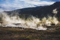 Steaming river in iceland sunshine, near Geysir