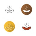 Steaming sausage icon