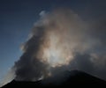 Steaming and smoking volcano Stromboli