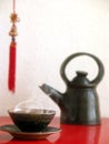 Steaming tea in japanese ceramics Royalty Free Stock Photo
