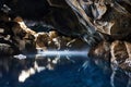 Steaming waters of Grjotagja Cave in Iceland Royalty Free Stock Photo