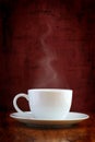 Steaming white cup