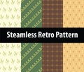 Steamless retro patterns Royalty Free Stock Photo