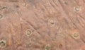 Steampunk Abstract background of old riveted copper sheet cladding