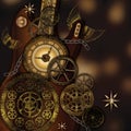 Illustration of Gears in a Steam Punk graphic
