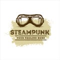 Steampunk Aviator Glasses Illustration. Vector Sign Design Element Concept With Grunge Background