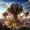 Steampunk Balloon Festival: A Mesmerizing Scene of Industrial Marvels and Victorian Elegance