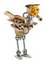 Steampunk bird. Bronze and steel parts.